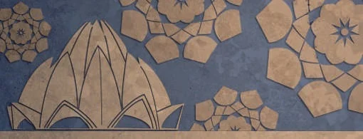 Abstract artwork of the Lotus Temple