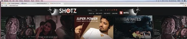 A preview of the Shotz7 website interface.